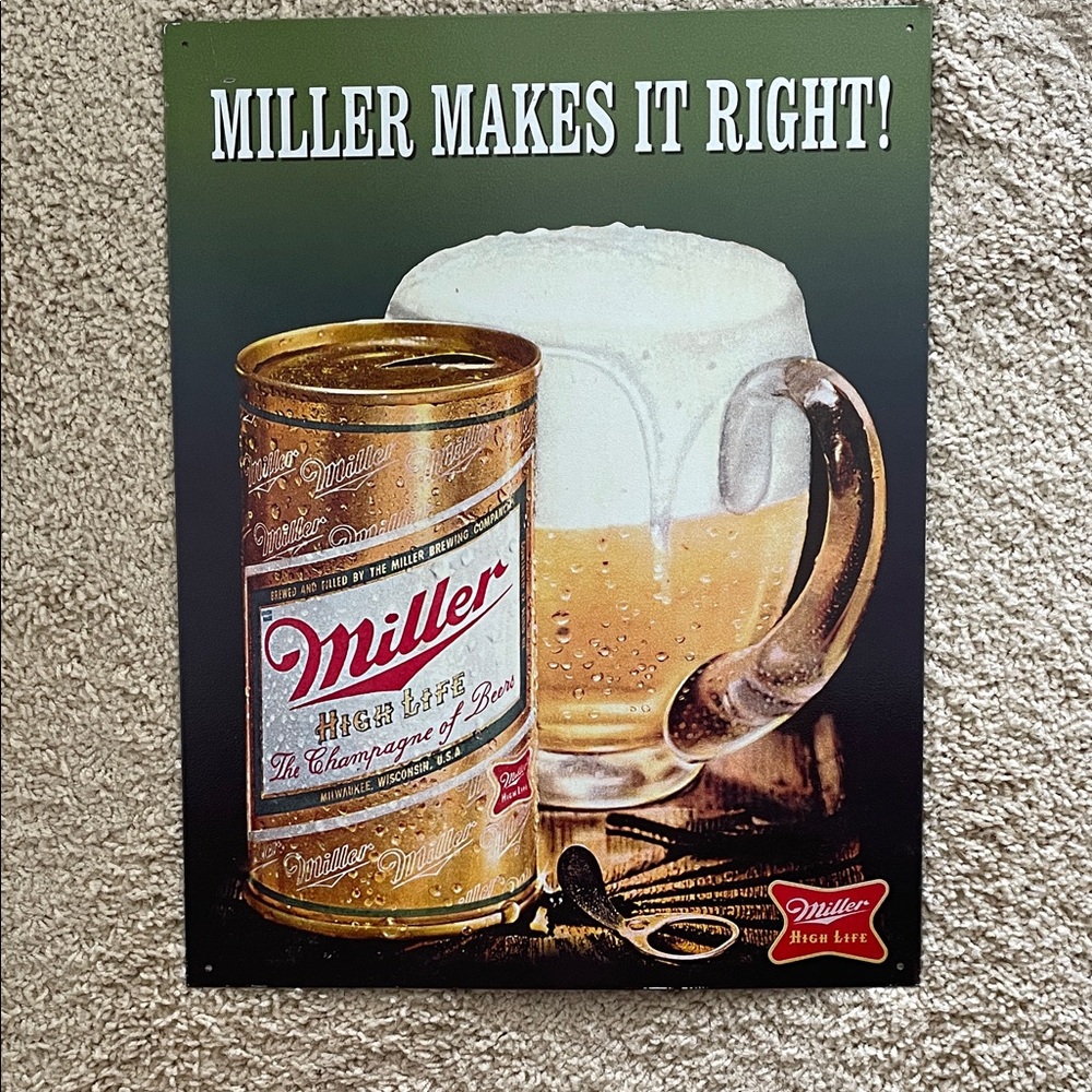 Miller Green Vintage Beer Poster